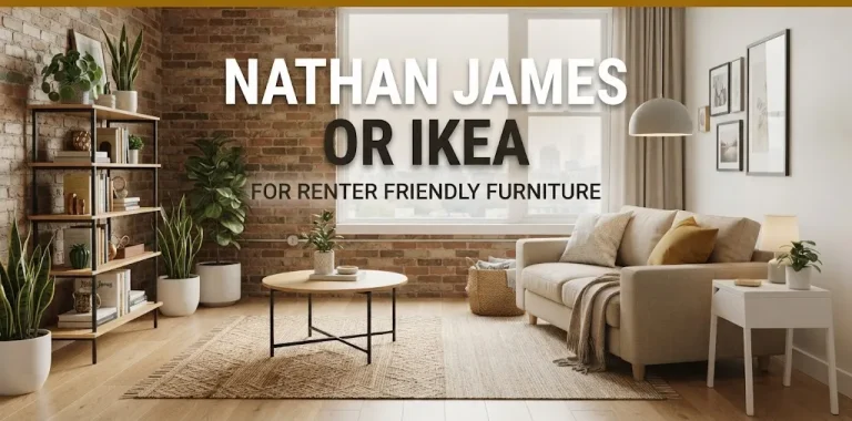 Nathan James or IKEA for renter friendly furniture